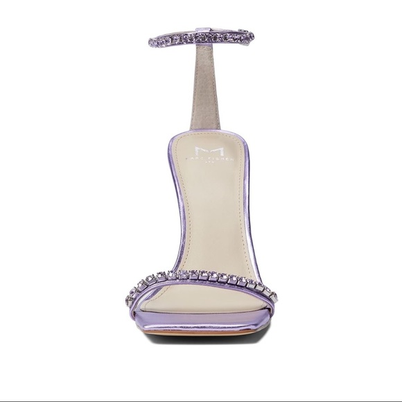 Marc Fisher NWT Karima Heel Stone Square Toe Strap Sandals. Light Purple,no box. - Picture 2 of 13
